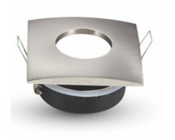 Foco Fijo Cuadrado Aluminio empotrar Niquel Mate IP65, Ideal para baño